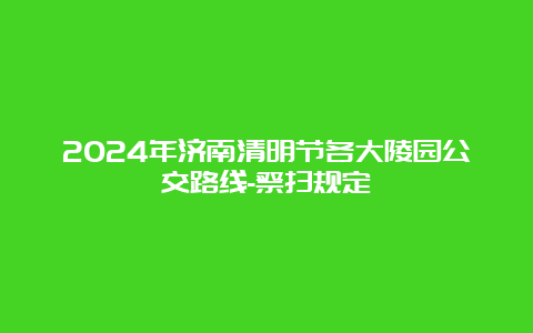 2024年济南清明节各大陵园公交路线-祭扫规定