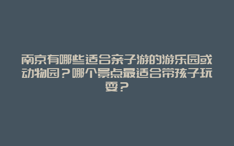 南京有哪些适合亲子游的游乐园或动物园？哪个景点最适合带孩子玩耍？