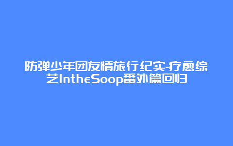 防弹少年团友情旅行纪实-疗愈综艺IntheSoop番外篇回归