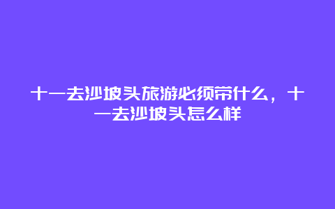 十一去沙坡头旅游必须带什么，十一去沙坡头怎么样