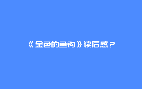 《金色的鱼钩》读后感？