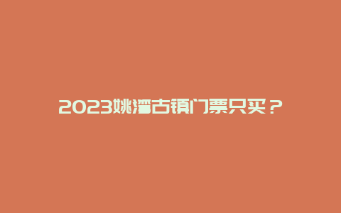 2024姚湾古镇门票只买？