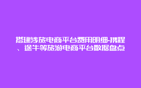 搭建涉旅电商平台费用明细-携程、途牛等旅游电商平台数据盘点