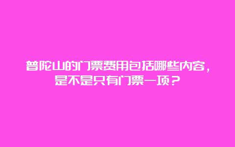 普陀山的门票费用包括哪些内容，是不是只有门票一项？