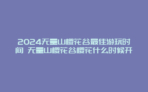 2024无量山樱花谷最佳游玩时间 无量山樱花谷樱花什么时候开