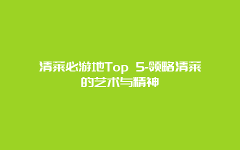 清莱必游地Top 5-领略清莱的艺术与精神