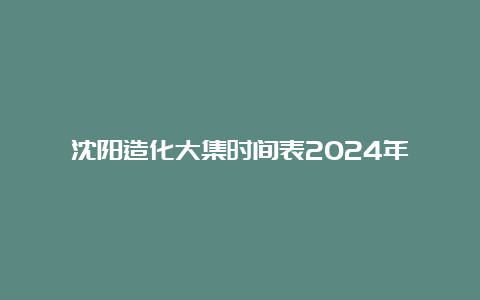 沈阳造化大集时间表2024年