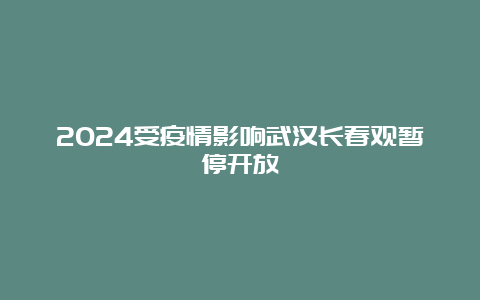 2024受疫情影响武汉长春观暂停开放