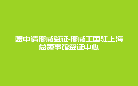 想申请挪威签证-挪威王国驻上海总领事馆签证中心