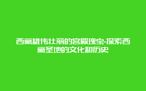 西藏雄伟壮丽的宫殿瑰宝-探索西藏圣地的文化和历史