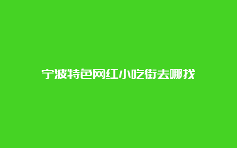 宁波特色网红小吃街去哪找