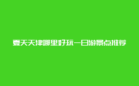 夏天天津哪里好玩一日游景点推荐