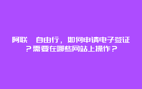 阿联酋自由行，如何申请电子签证？需要在哪些网站上操作？