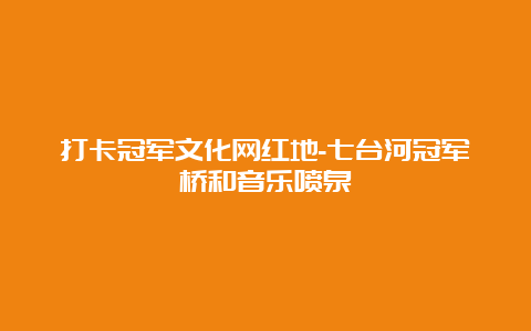 打卡冠军文化网红地-七台河冠军桥和音乐喷泉