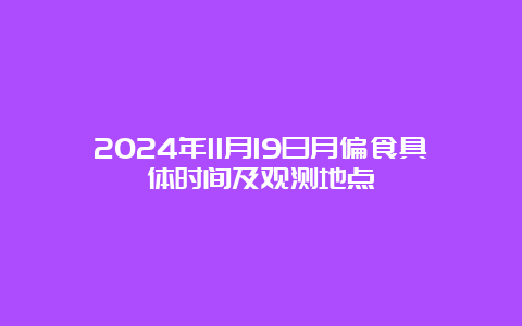 2024年11月19日月偏食具体时间及观测地点