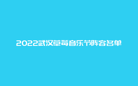 2022武汉草莓音乐节阵容名单