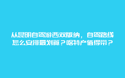 从昆明自驾游西双版纳，自驾路线怎么安排最划算？啥特产值得带？