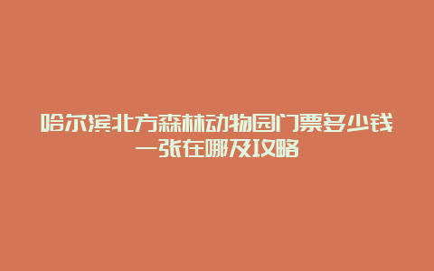 哈尔滨北方森林动物园门票多少钱一张在哪及攻略