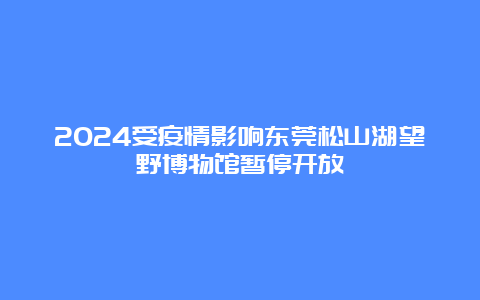 2024受疫情影响东莞松山湖望野博物馆暂停开放