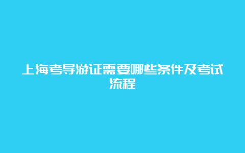 上海考导游证需要哪些条件及考试流程