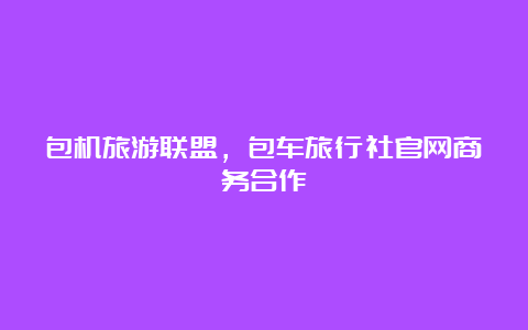 包机旅游联盟，包车旅行社官网商务合作