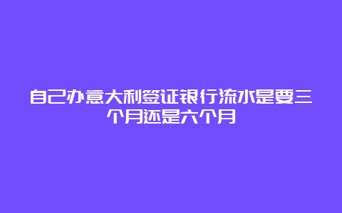 自己办意大利签证银行流水是要三个月还是六个月