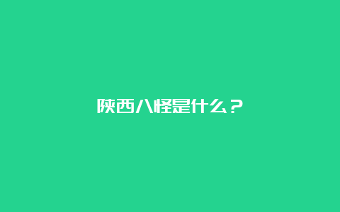 陕西八怪是什么？