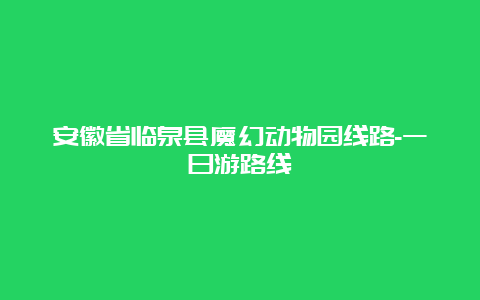 安徽省临泉县魔幻动物园线路-一日游路线