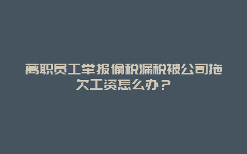 离职员工举报偷税漏税被公司拖欠工资怎么办？