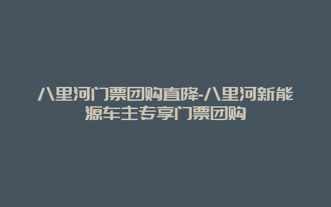 八里河门票团购直降-八里河新能源车主专享门票团购