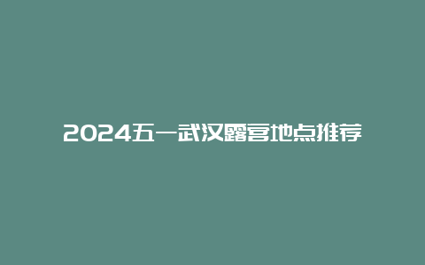 2024五一武汉露营地点推荐