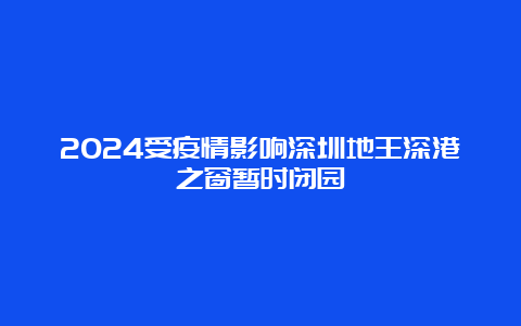 2024受疫情影响深圳地王深港之窗暂时闭园