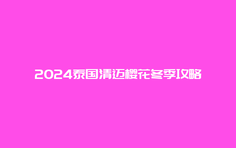 2024泰国清迈樱花冬季攻略