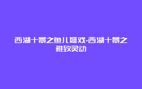 西湖十景之鱼儿嬉戏-西湖十景之雅致灵动