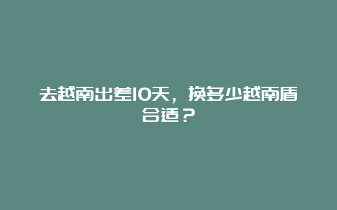 去越南出差10天，换多少越南盾合适？