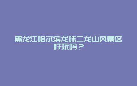 黑龙江哈尔滨龙珠二龙山风景区好玩吗？