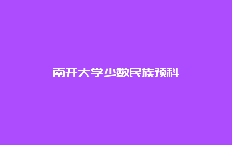 南开大学少数民族预科