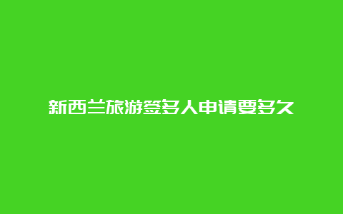 新西兰旅游签多人申请要多久