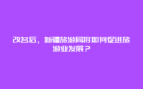 改名后，新疆旅游局将如何促进旅游业发展？