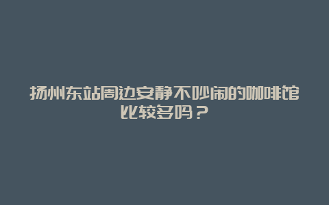 扬州东站周边安静不吵闹的咖啡馆比较多吗？