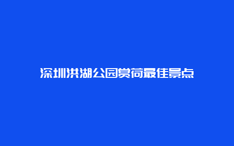 深圳洪湖公园赏荷最佳景点