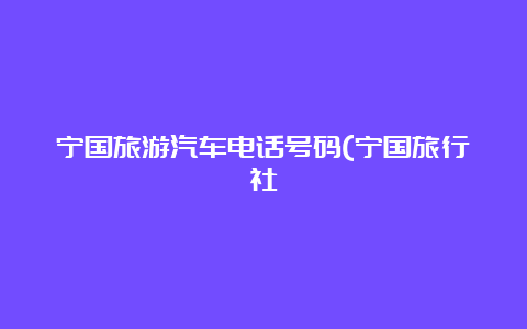 宁国旅游汽车电话号码(宁国旅行社