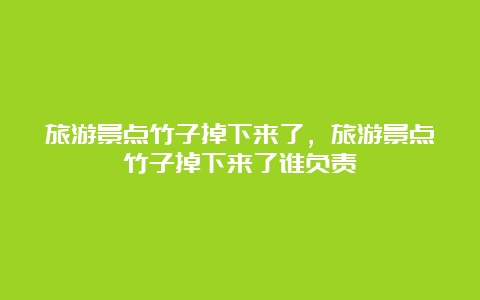 旅游景点竹子掉下来了，旅游景点竹子掉下来了谁负责