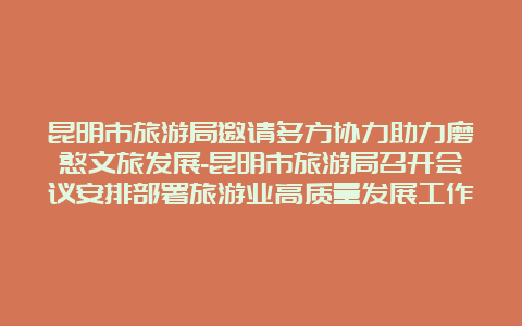 昆明市旅游局邀请多方协力助力磨憨文旅发展-昆明市旅游局召开会议安排部署旅游业高质量发展工作