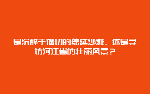 是沉醉于藩切的绵延沙滩，还是寻访河江省的壮丽风景？