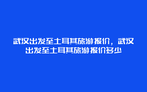 武汉出发至土耳其旅游报价，武汉出发至土耳其旅游报价多少