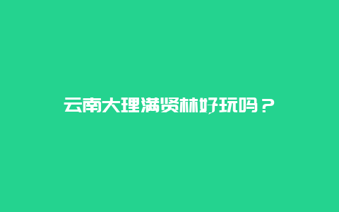 云南大理满贤林好玩吗？