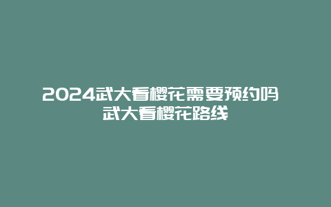 2024武大看樱花需要预约吗 武大看樱花路线