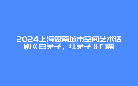 2024上海思南城市空间艺术话剧《白兔子，红兔子》门票