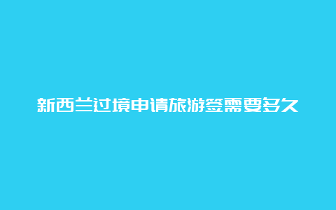 新西兰过境申请旅游签需要多久